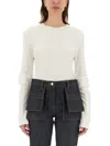 Helmut Lang Classic Round Neck Long-sleeved T-shirt In White