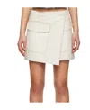 Helmut Lang Asymmetric-design Leather Miniskirt In White