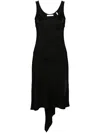 Helmut Lang Asymmetric-hem Midi Dress In Black
