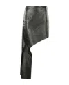 Helmut Lang Asymmetric Leather Skirt In Black