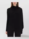 Helmut Lang Asymmetric Long Sleeve Draped Top In Black