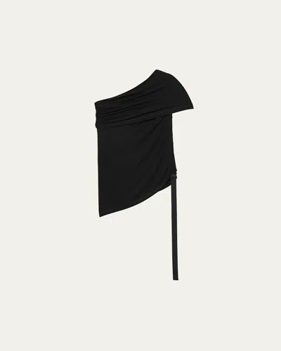 Helmut Lang Asymmetric Protection Top In Black