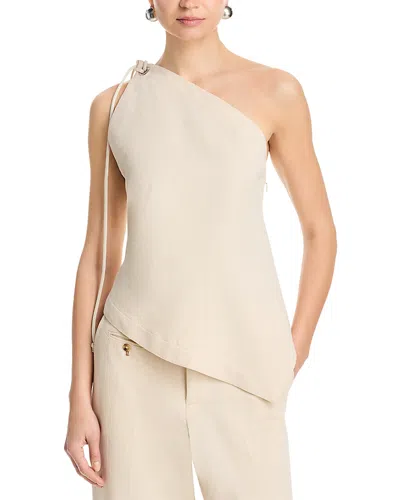 Helmut Lang Asymmetrical Sailor Top In Muslin