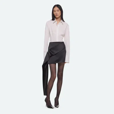 Helmut Lang Asymmetric Satin Skirt In Black