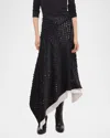 Helmut Lang Asymmetric Flutter Dot Skirt In Grdnthpblk