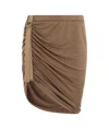 Helmut Lang Wind Mini Skirt In Coffee Brown