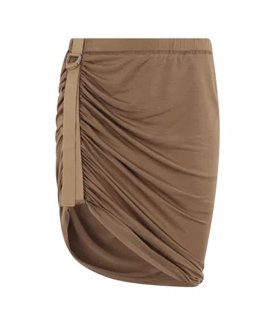 Helmut Lang Wind Mini Skirt In Brown