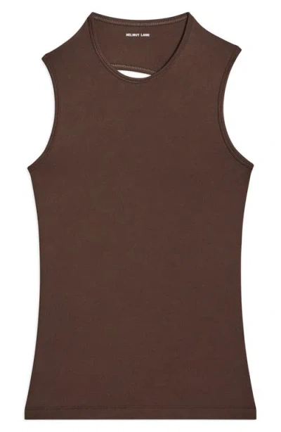 Helmut Lang Asymmetrical Cutout Tank In Brown