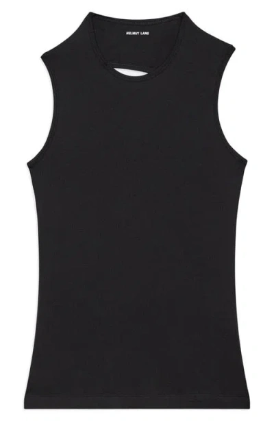 Helmut Lang Asymmetrical Cutout Tank In Black