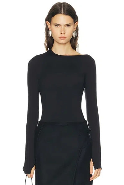 Helmut Lang Asymmetrical Cutout Top In Black