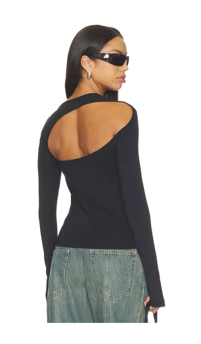 Helmut Lang Asymmetrical Cutout Top In Black