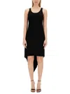 Helmut Lang Asymmetrical Hem Jersey Camisole Dress In Black