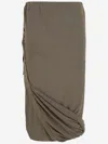 Helmut Lang Women's Wind Draped Jersey Convertible Skirt In Green
