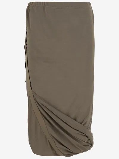 Helmut Lang Asymmetrical Jersey Skirt In Green