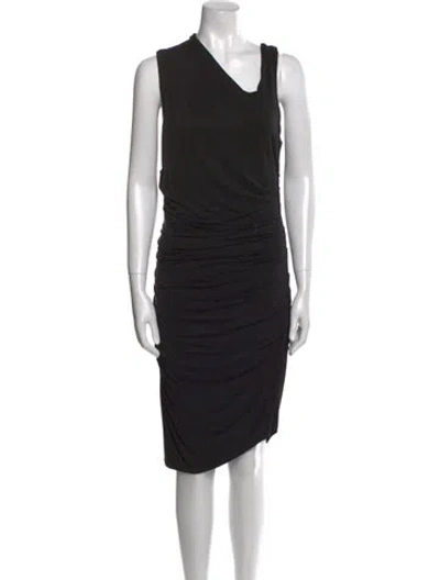Pre-owned Helmut Lang Asymmetrical Knee-length Dress In Black