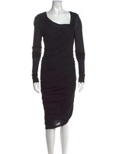 Pre-owned Helmut Lang Asymmetrical Knee-length Dress In Black