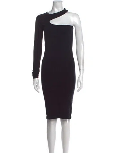 Pre-owned Helmut Lang Asymmetrical Knee-length Dress In Black