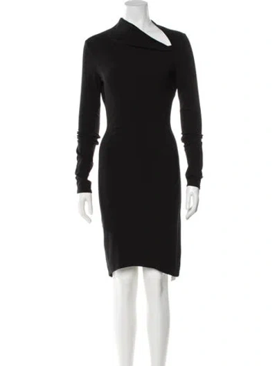 Pre-owned Helmut Lang Asymmetrical Knee-length Dress In Black