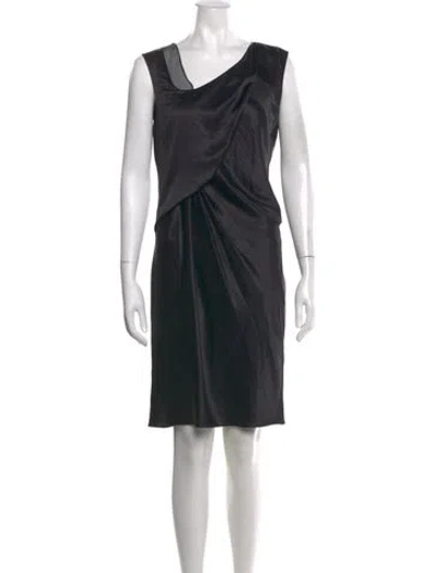 Pre-owned Helmut Lang Asymmetrical Knee-length Dress In Black