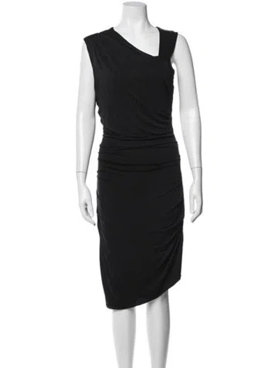 Pre-owned Helmut Lang Asymmetrical Knee-length Dress In Black