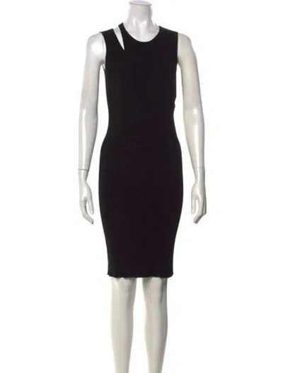 Pre-owned Helmut Lang Asymmetrical Knee-length Dress In Black