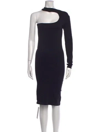 Pre-owned Helmut Lang Asymmetrical Knee-length Dress In Black
