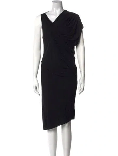 Pre-owned Helmut Lang Asymmetrical Knee-length Dress In Black