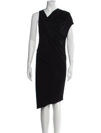 Pre-owned Helmut Lang Asymmetrical Knee-length Dress In Black