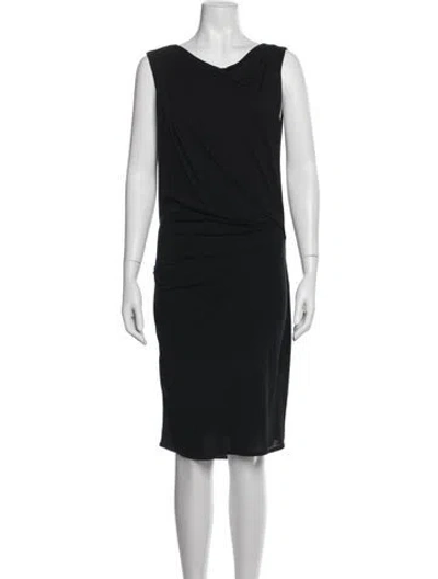 Pre-owned Helmut Lang Asymmetrical Knee-length Dress In Black/blue