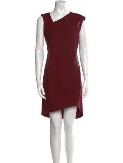 Pre-owned Helmut Lang Asymmetrical Knee-length Dress In Burgundy