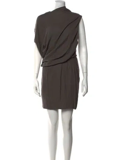 Pre-owned Helmut Lang Asymmetrical Knee-length Dress In Grey