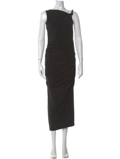 Pre-owned Helmut Lang Asymmetrical Long Dress In Black
