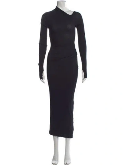 Pre-owned Helmut Lang Asymmetrical Long Dress In Black