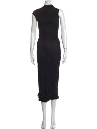 Pre-owned Helmut Lang Asymmetrical Long Dress In Black