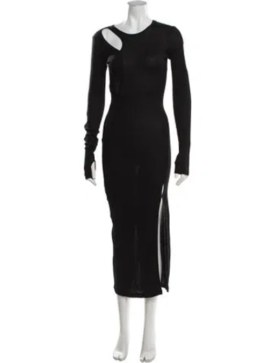Pre-owned Helmut Lang Asymmetrical Long Dress In Black