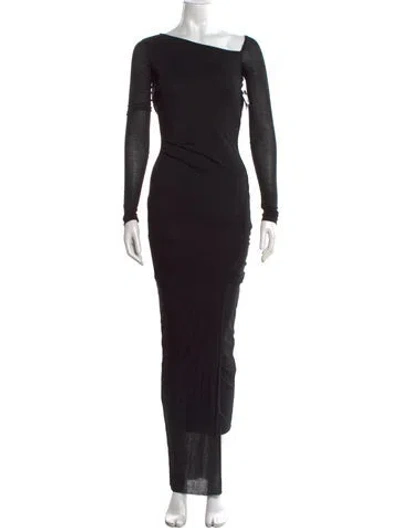Pre-owned Helmut Lang Asymmetrical Long Dress In Black