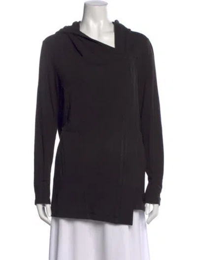Pre-owned Helmut Lang Asymmetrical Long Sleeve Hoodie In Black