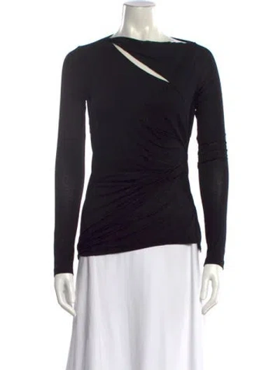 Pre-owned Helmut Lang Asymmetrical Long Sleeve Top In Black