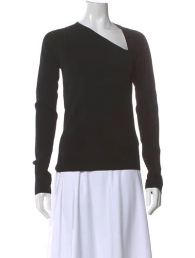 Pre-owned Helmut Lang Asymmetrical Long Sleeve Top In Black