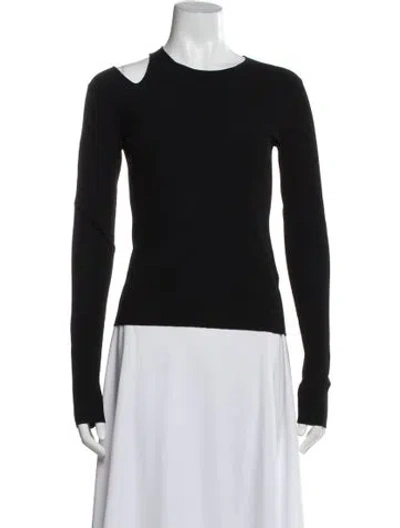 Pre-owned Helmut Lang Asymmetrical Long Sleeve Top In Black
