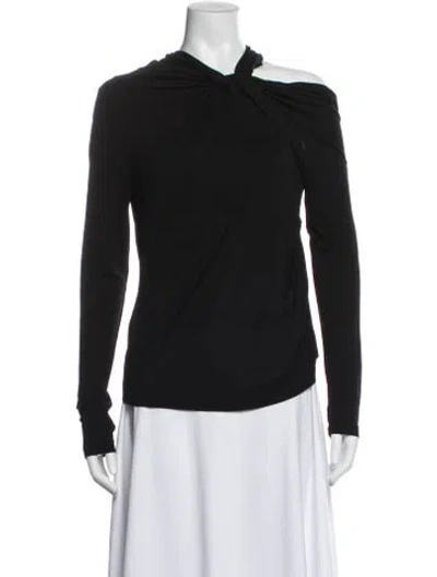 Pre-owned Helmut Lang Asymmetrical Long Sleeve Top In Black