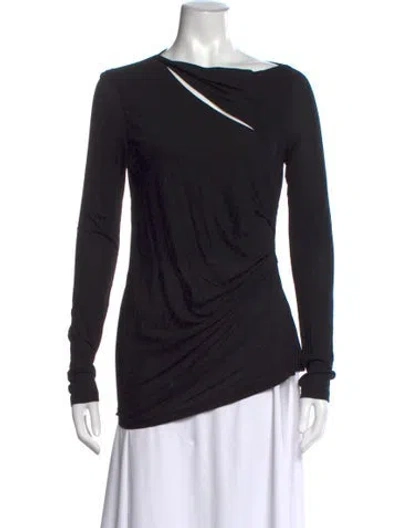 Pre-owned Helmut Lang Asymmetrical Long Sleeve Top In Black