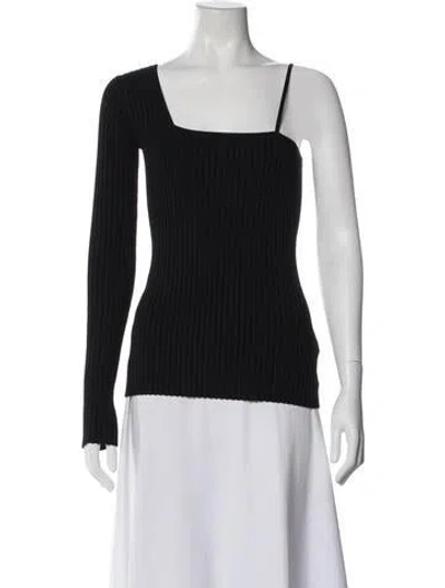 Pre-owned Helmut Lang Asymmetrical Long Sleeve Top In Blue