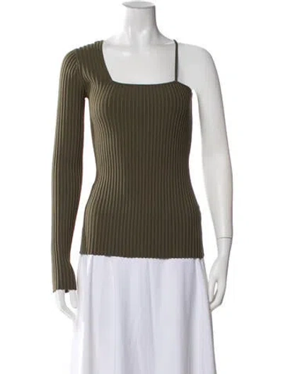 Pre-owned Helmut Lang Asymmetrical Long Sleeve Top In Blue