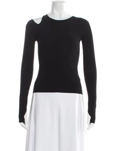 Pre-owned Helmut Lang Asymmetrical Long Sleeve Top In Gray
