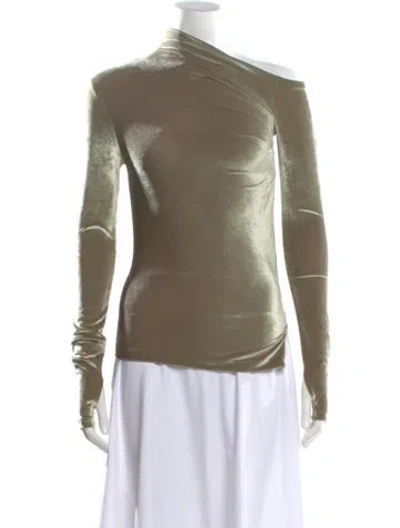 Pre-owned Helmut Lang Asymmetrical Long Sleeve Top In Green