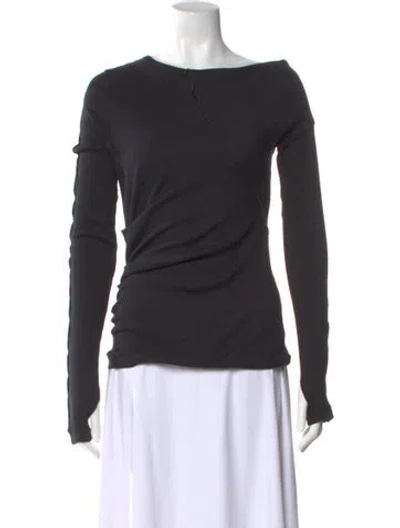 Pre-owned Helmut Lang Asymmetrical Long Sleeve Top W/ Tags In Black