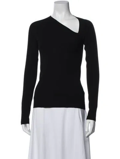 Pre-owned Helmut Lang Asymmetrical Long Sleeve Top W/ Tags In Black