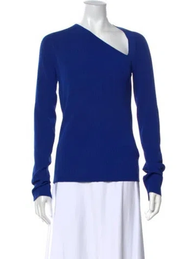 Pre-owned Helmut Lang Asymmetrical Long Sleeve Top W/ Tags In Blue