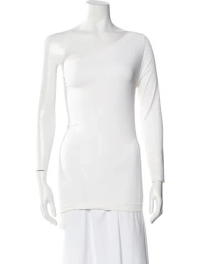 Pre-owned Helmut Lang Asymmetrical Long Sleeve Top In White